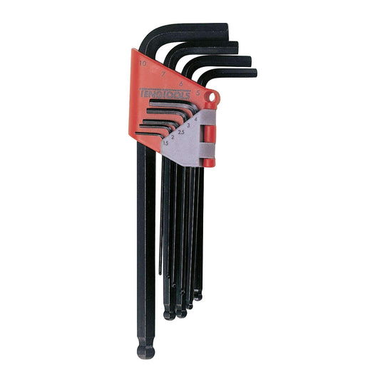 Teng Tools 9 Piece Black Metric Ball Point Hex Key / Allen Wrench Set (1.5mm - 10mm) - 1479MMA