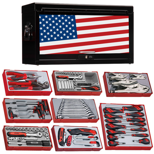 Teng Tools 173 Piece Complete Mixed Service Tool Kit With Black USA Tool Box - TC806NBK-USA3