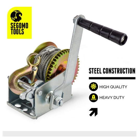 Segomo Tools Heavy Duty Manual Two Way Ratchet Hand Winches