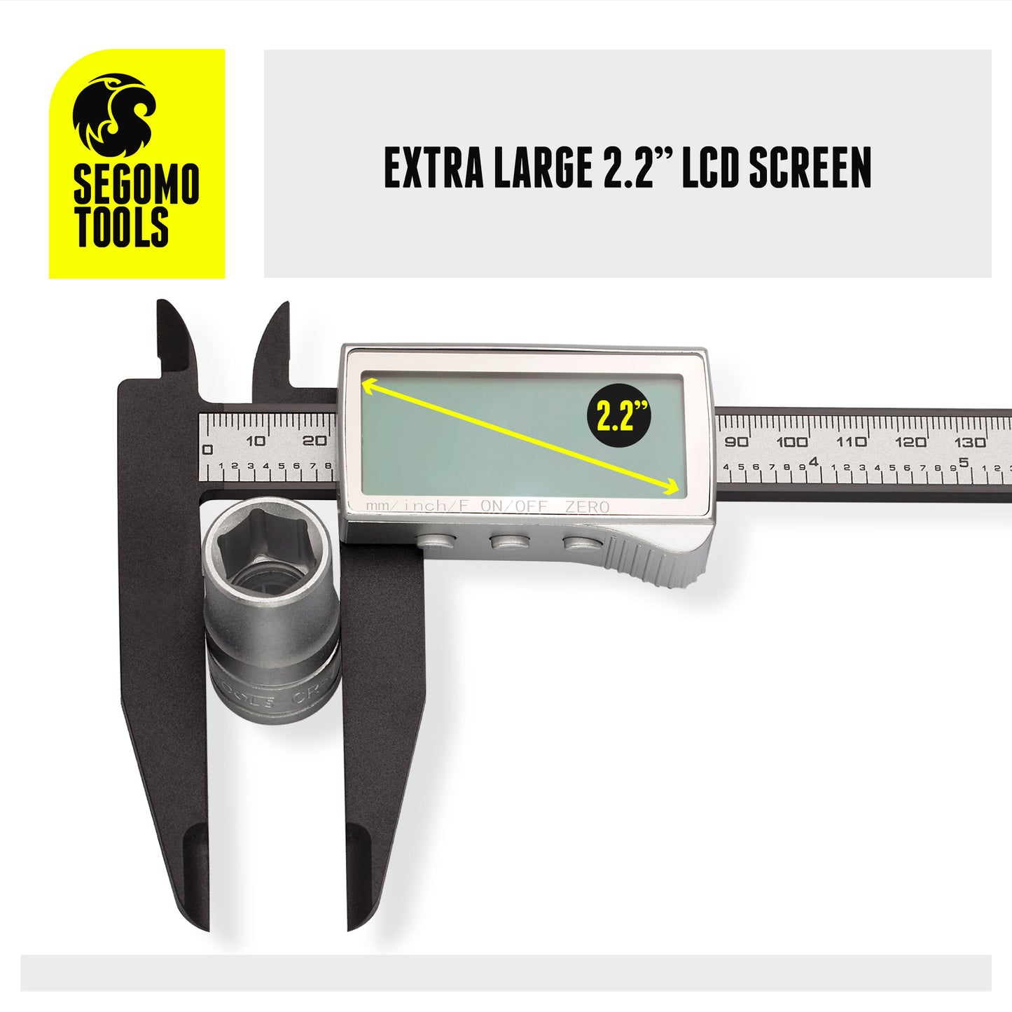 Segomo Basics 6 & 8 Inch Basic Line Electronic Digital Calipers: Inch, Fractions, Millimeter Conversion