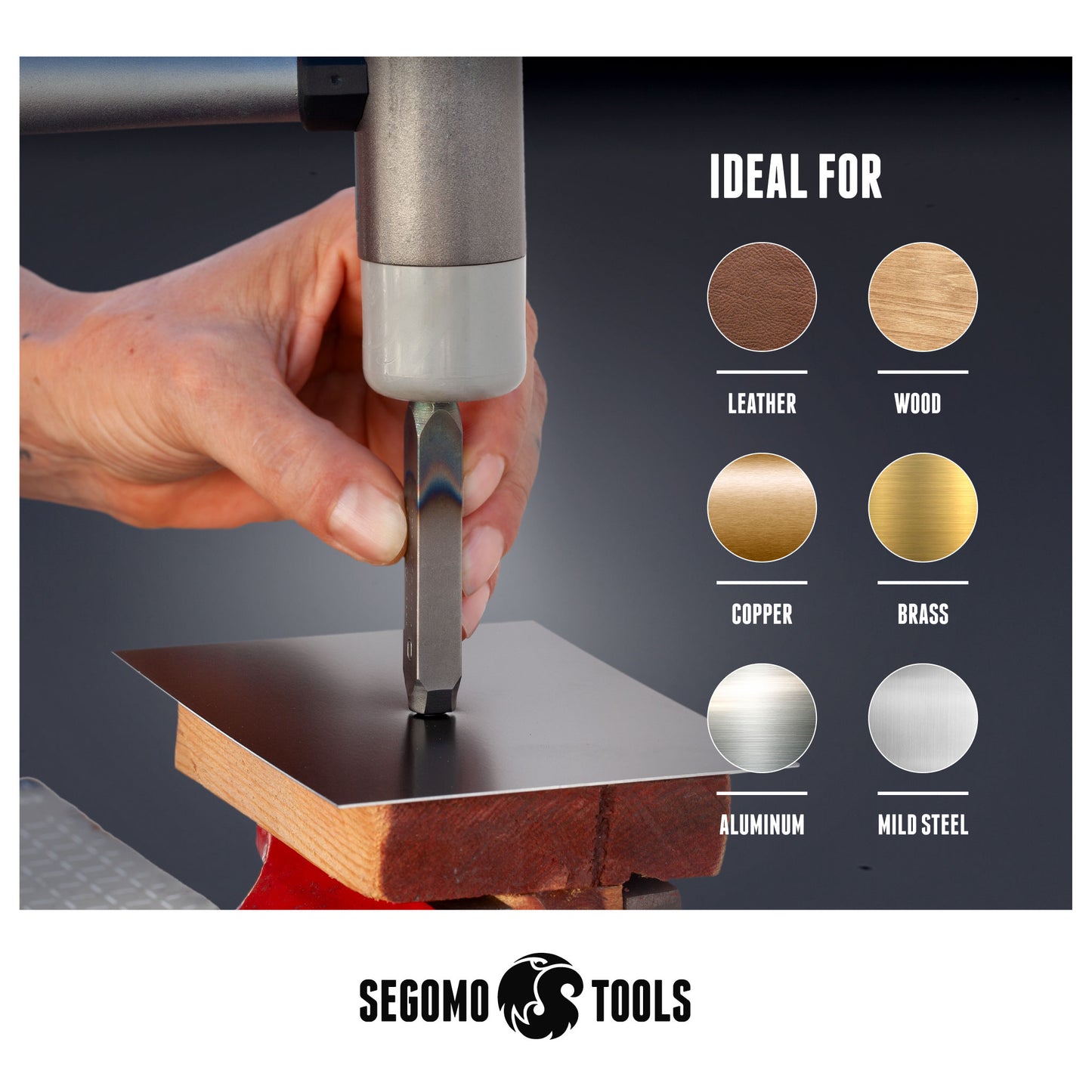 Segomo Tools  Professional Letter & Number Punch Stamp Sets For Leather, Wood, Copper, Brass, Aluminum, Mild Steel