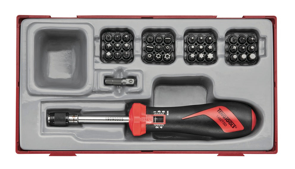 Teng Tools 1/4 Inch Drive Torque Screwdriver Set Range 1 - 5 Nm - 38 Pieces