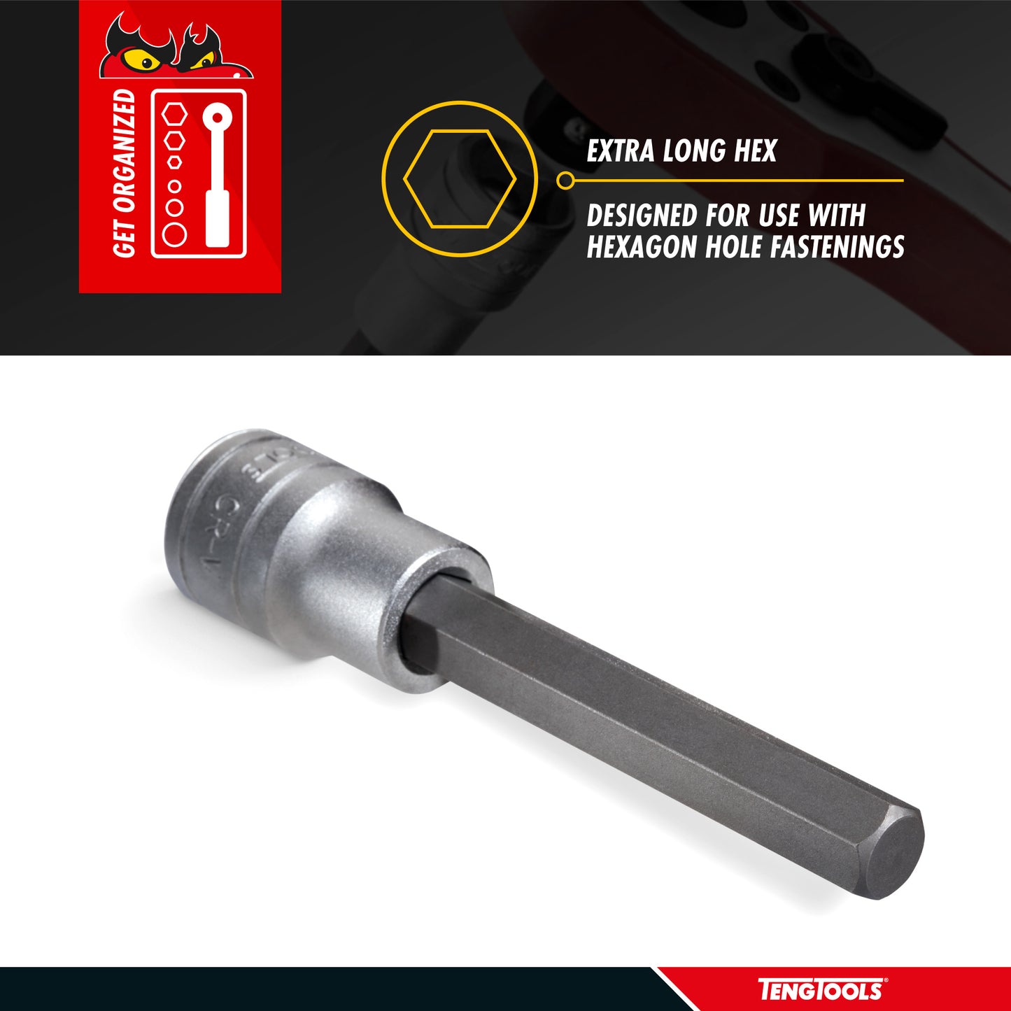 Teng Tools 1/2" Drive 4,5" de long Douilles hexagonales en chrome vanadium