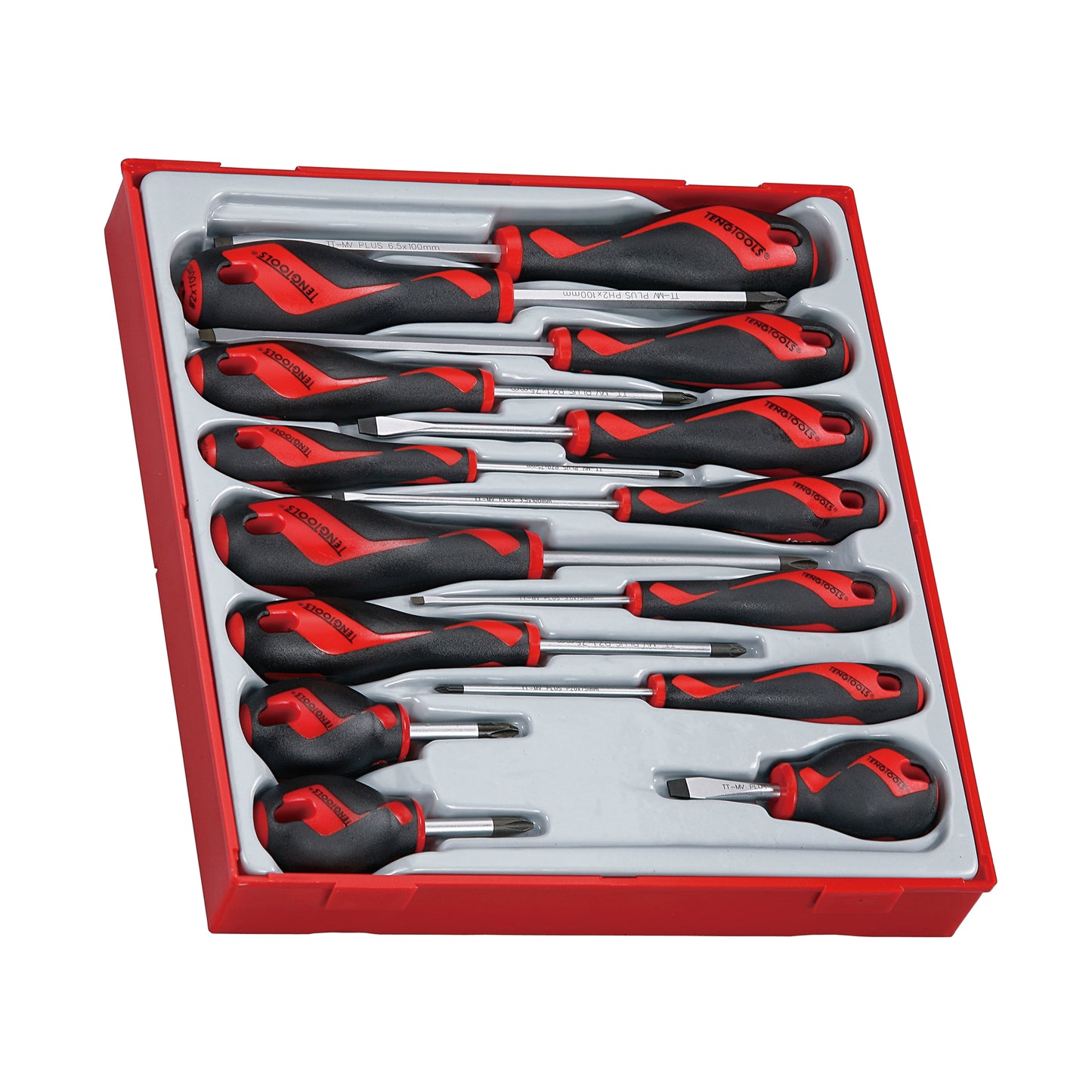 Teng Tools 14 Piece Flat, PH, PZ Screwdriver Set - TTD914N