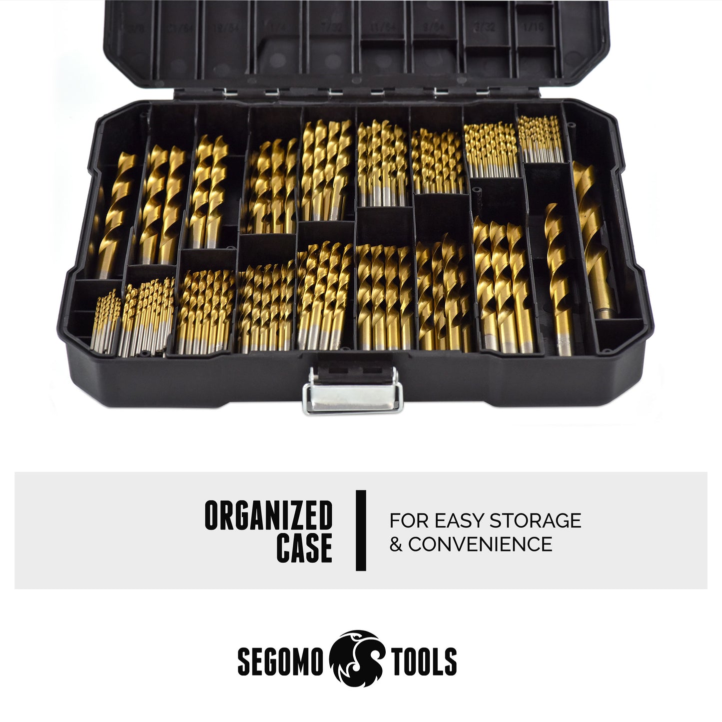 Segomo Tools 230 Piece 135 Degree High Speed HSS Titanium Coated Twist/Spiral Drill Bit Set  - DB230