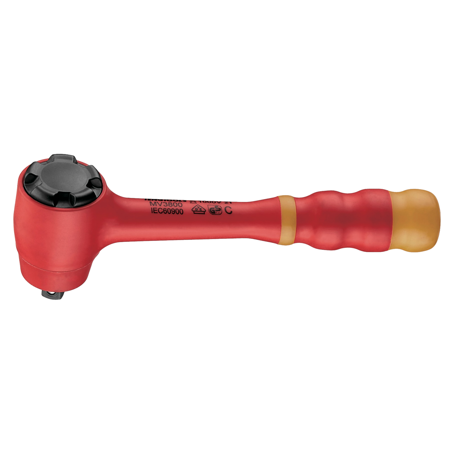 Teng Tools 3/8 Inch Drive 1000 Volt Insulated 72 Teeth Ratchet | Electricians Tool | Insulated Tool | Electrical Tool - MV3800