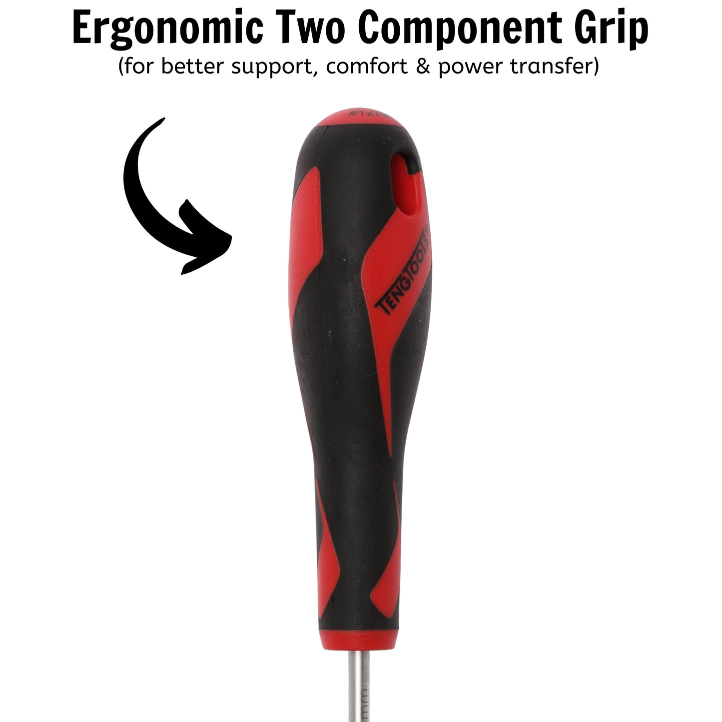 Teng Tools PH1 x 3 Inch/75mm Head Phillips Screwdriver with Ergonomic, Comfortable Handle - MD947N1