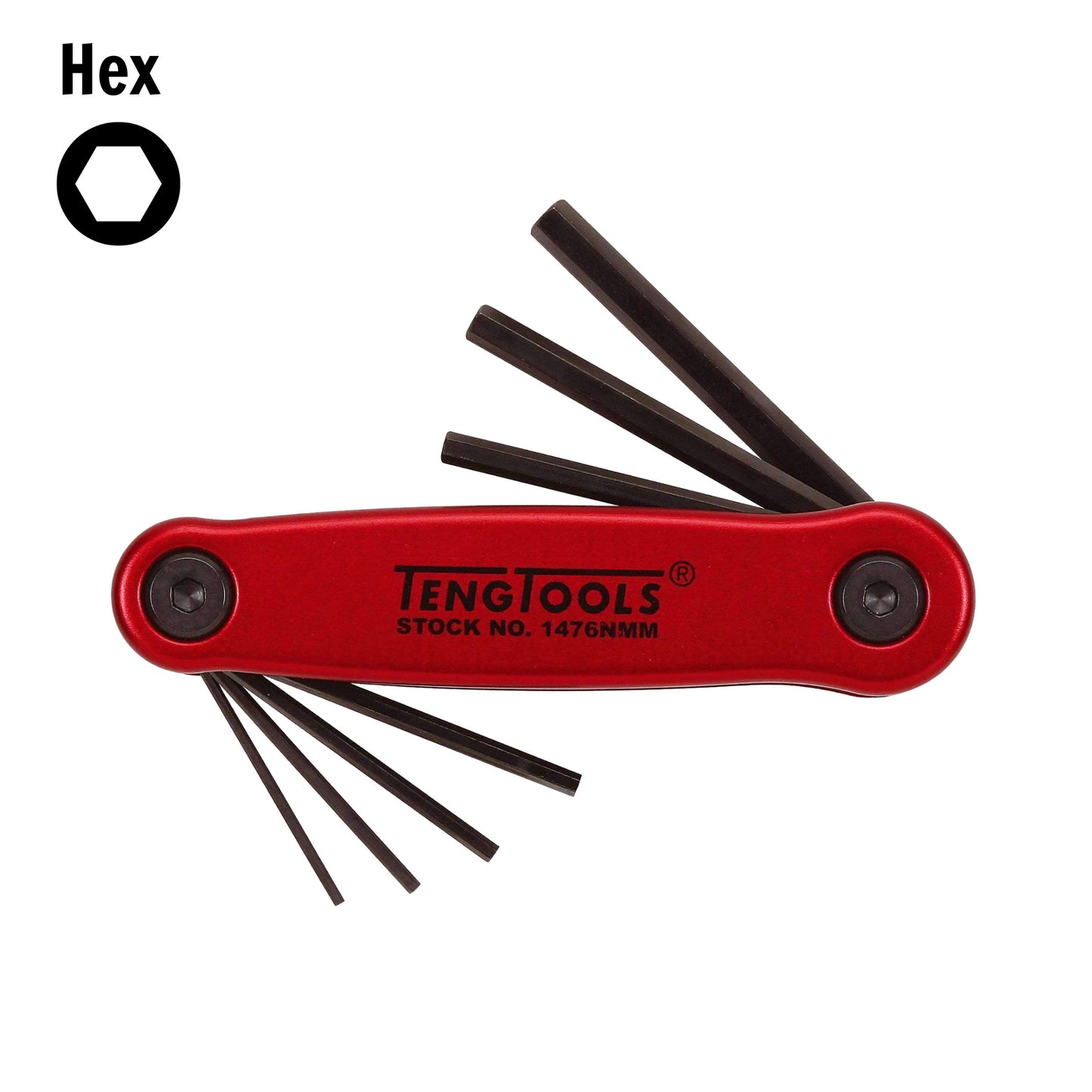 Teng Tools 7 Piece Metric Retractable Hex Key / Allen Wrench Set (1.5mm - 6mm) - 1476NMM