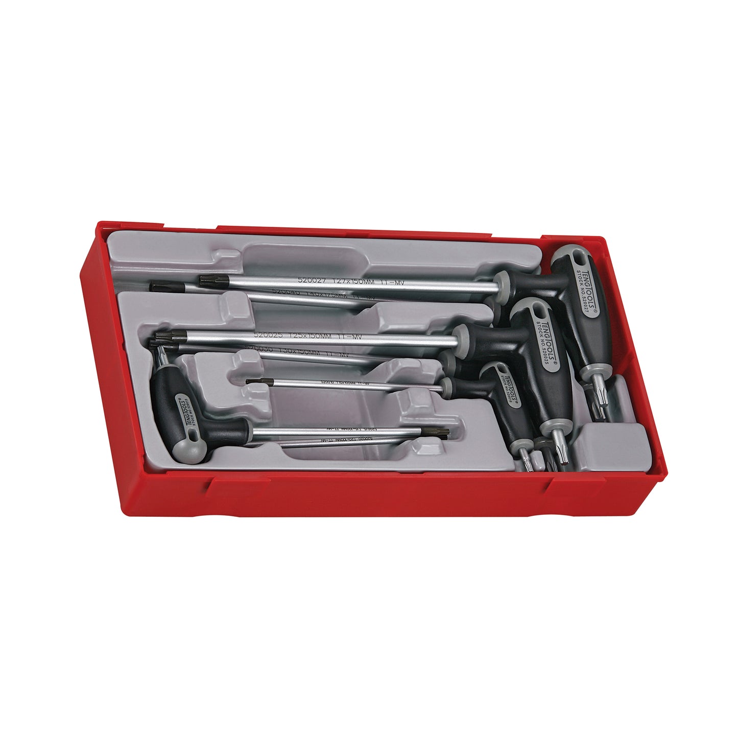 Teng Tools Jeu de 7 clés Torx (TX) à poignée en T avec extrémités TPX (TX10 à TX40) - TTTX7