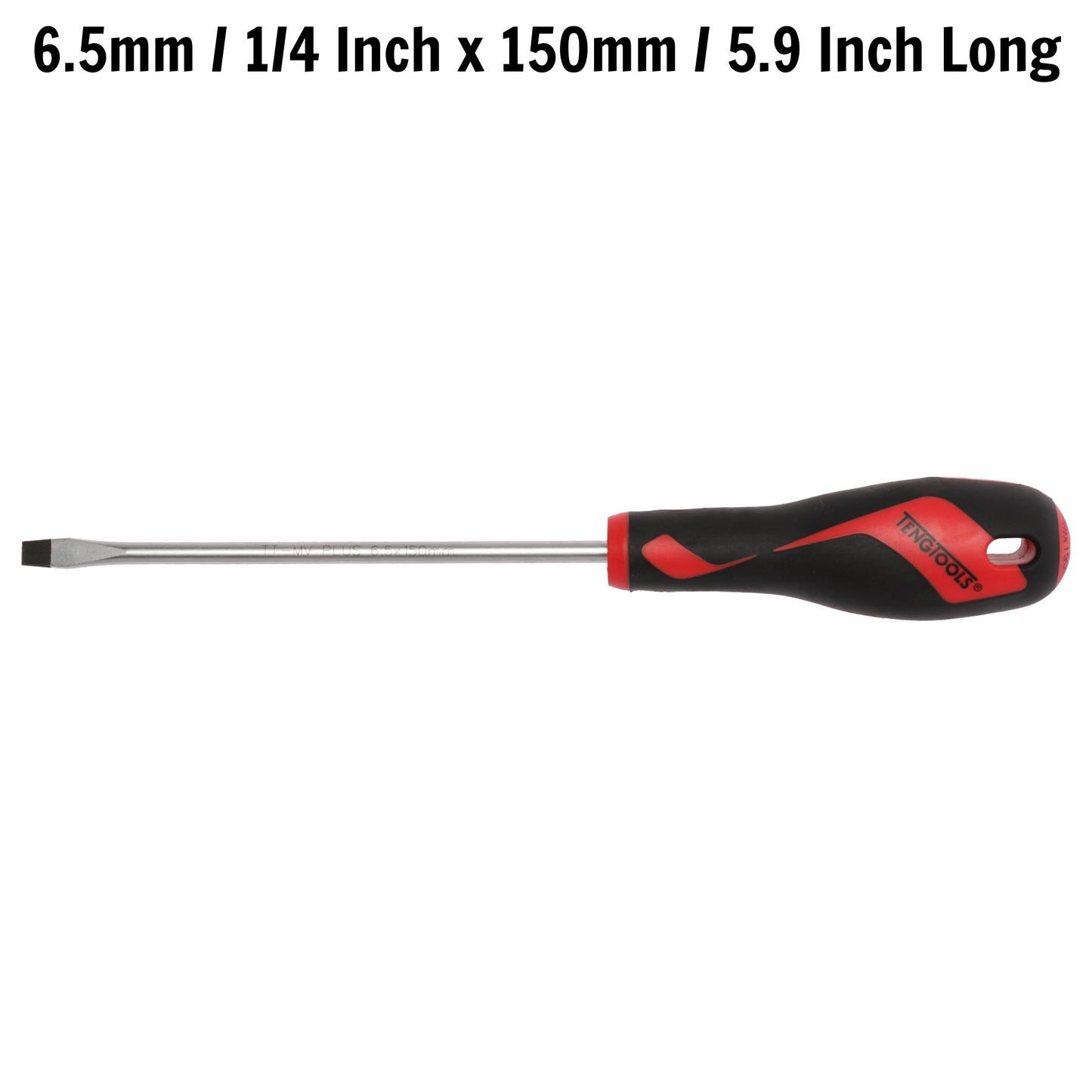 Teng Tools 6.5mm / 1/4 Inch x 150mm / 5.9 Inch Long Flat Type Slotted Head Screwdriver - MD928N2