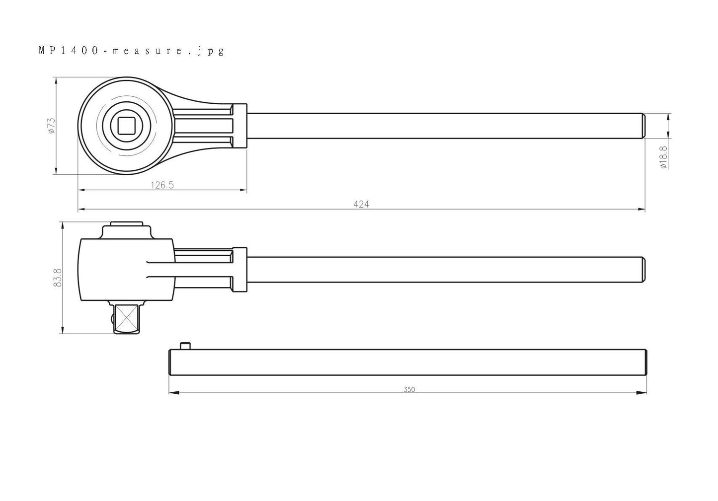 Teng Tools 1/2 Inch Female 3/4 Inch Male Torque Multiplier Max 1400Nm - MP1400