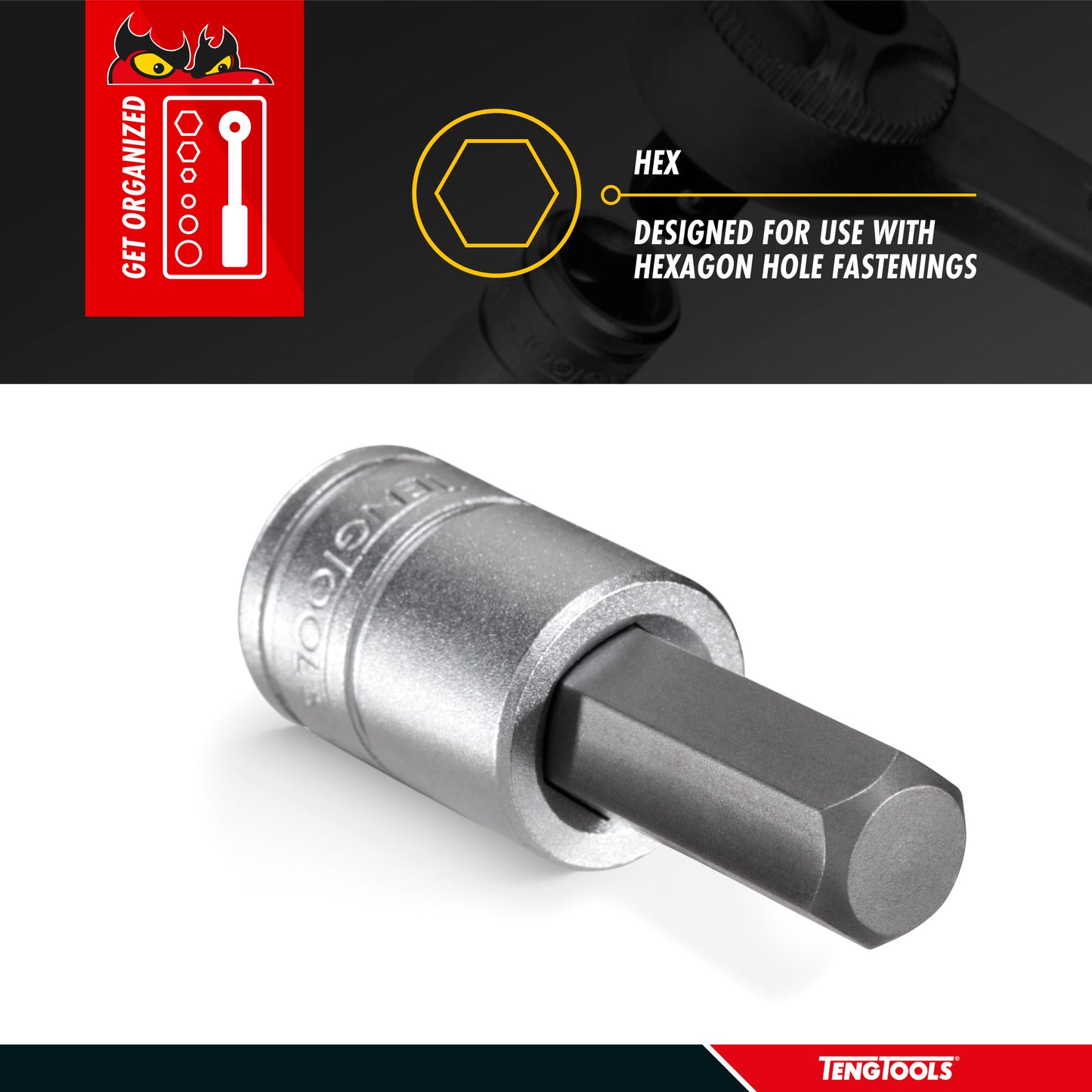 Teng Tools SAE 1/2 Inch Drive Hex Chrome Vanadium Sockets