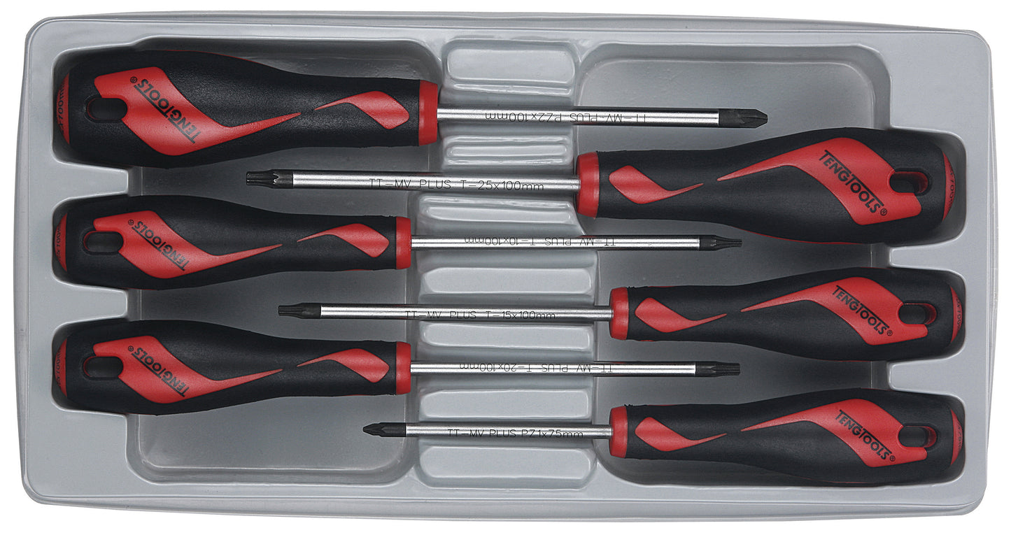 Teng Tools 6 Piece Screwdriver Set (PZ, TX) - MD906N2