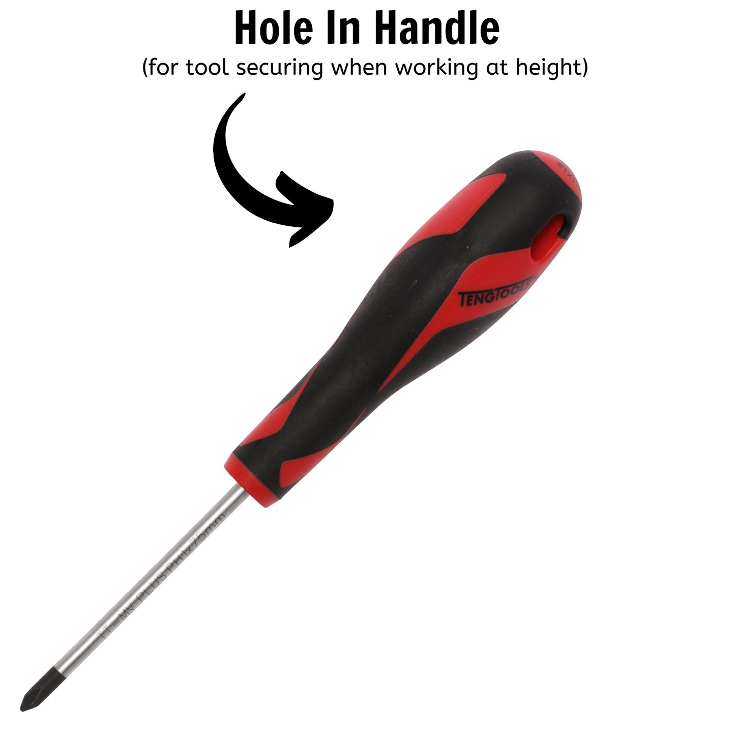 Teng Tools PH1 x 3 Inch/75mm Head Phillips Screwdriver with Ergonomic, Comfortable Handle - MD947N1