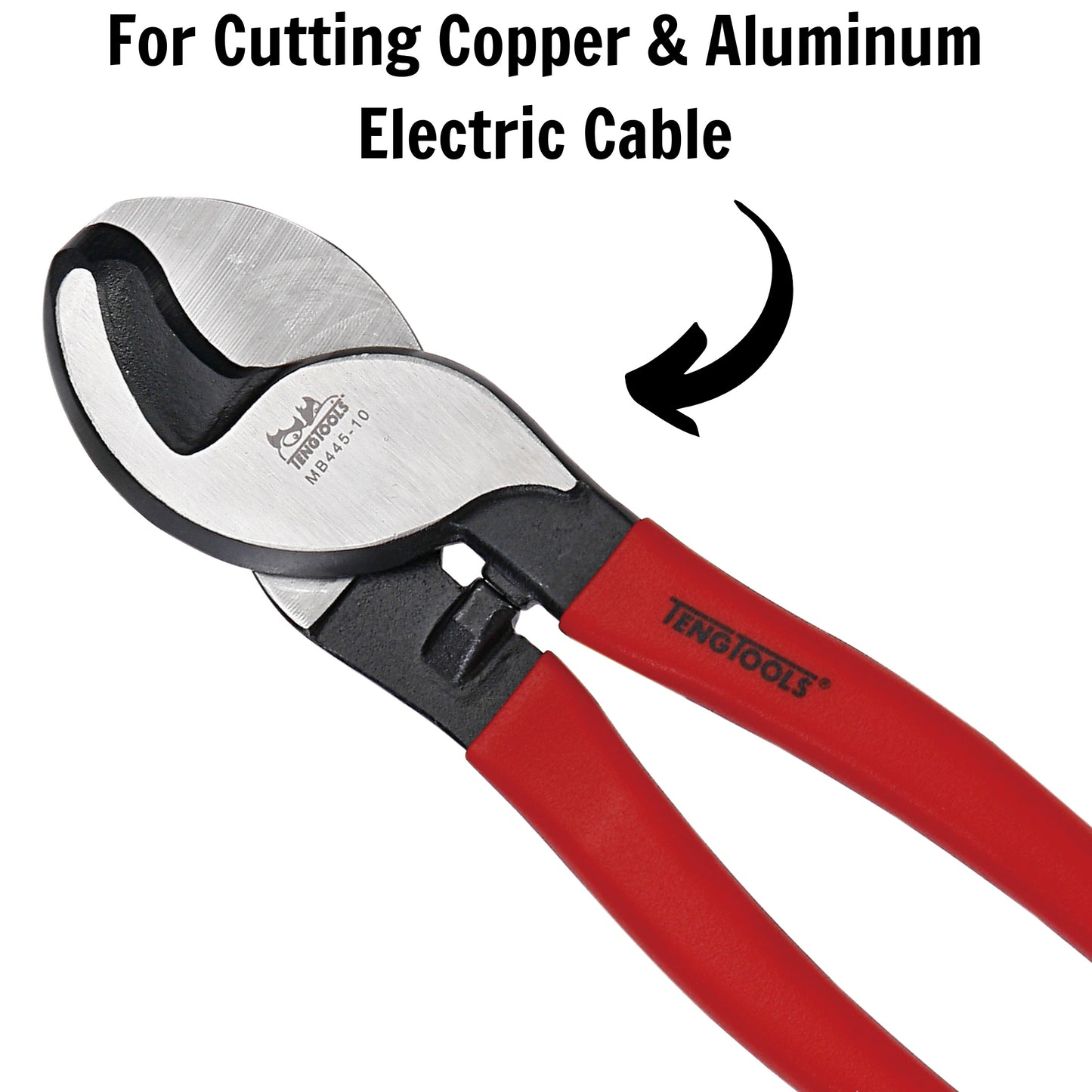 Teng Tools 10 Inch Heavy Duty Cable Cutters for Cutting Copper & Aluminum Electric Cable - MB445-10