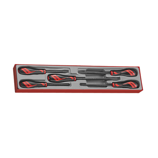 Teng Tools 5 Piece Impact Power Thru Flat Regular and PH Type Screwdriver Set - TTXMDTN