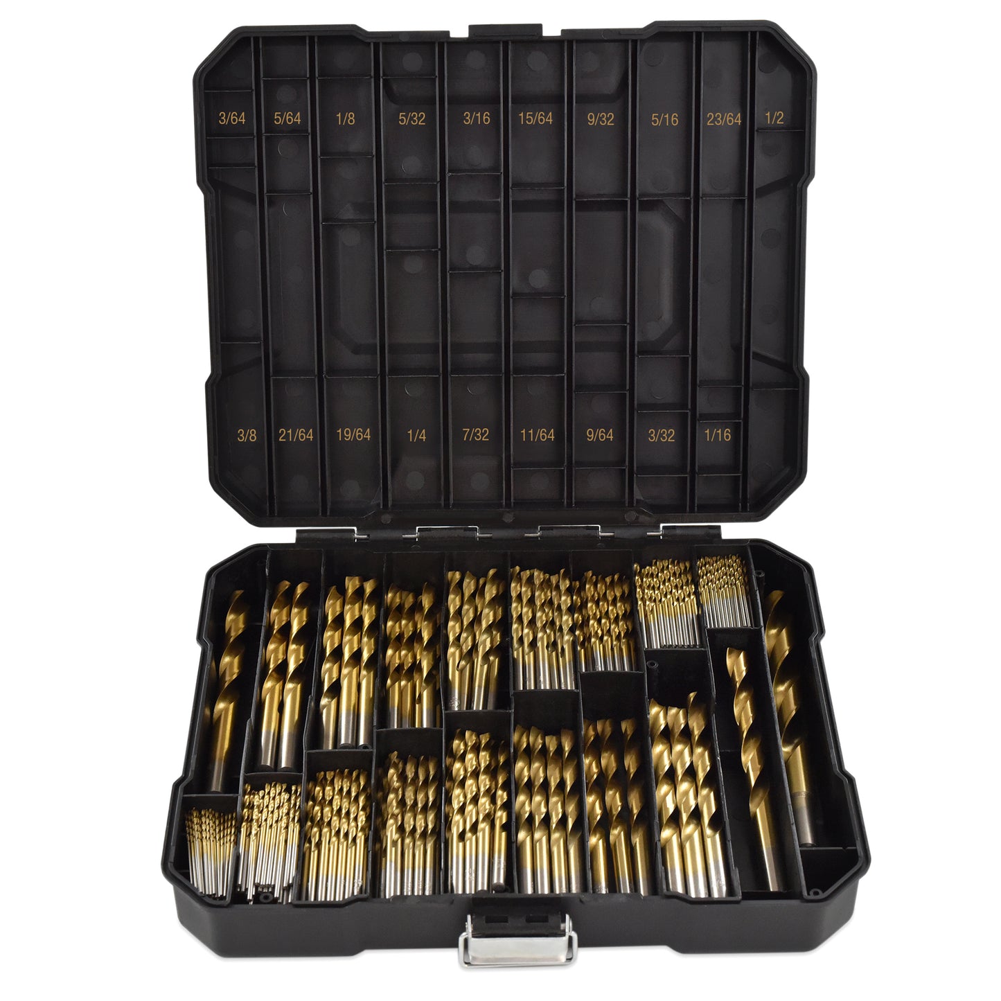 Segomo Tools 230 Piece 135 Degree High Speed HSS Titanium Coated Twist/Spiral Drill Bit Set  - DB230