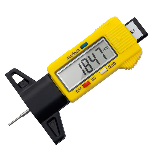 Segomo Tools LCD Digital Tire Tread Depth Gauge Measuring Tool with Millimeter & Inch Conversion (0-26mm/0-1 inch) - DTTDG01