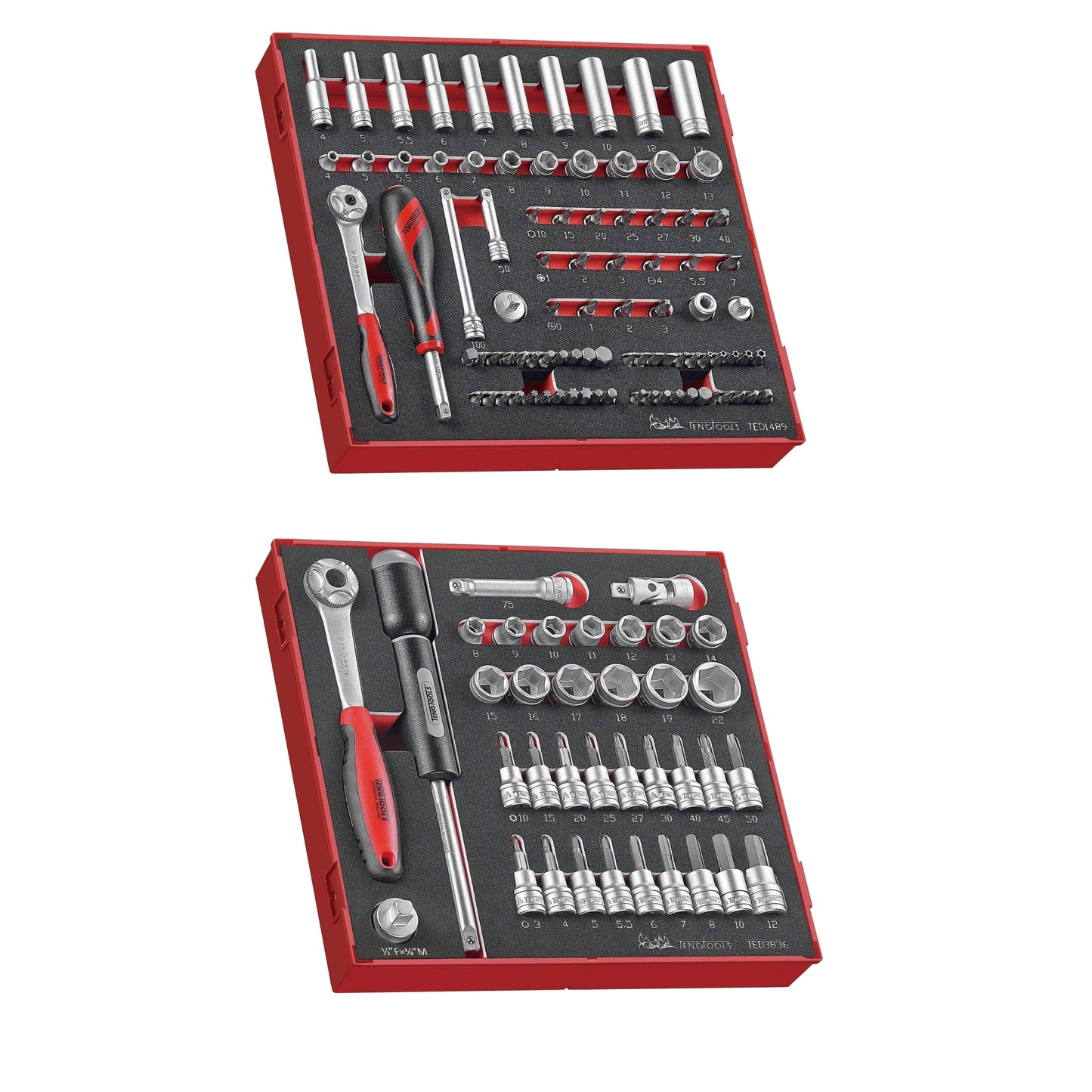 Teng Tools 183 Piece Complete Mixed EVA Foam Service Tool Kit With Free Tool Box - TC806SV-KIT2