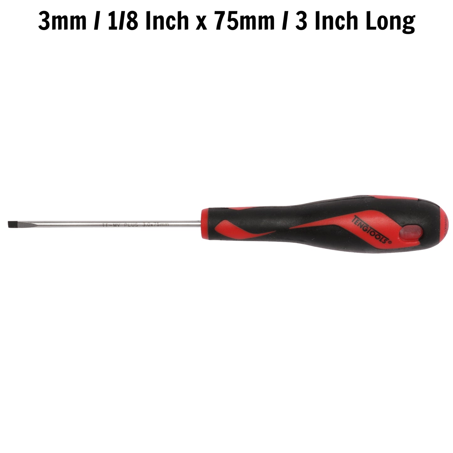 Teng Tools 3mm / 1/8 Inch x 75mm / 3 Inch Long Flat Type Slotted Head Screwdriver - MD920N