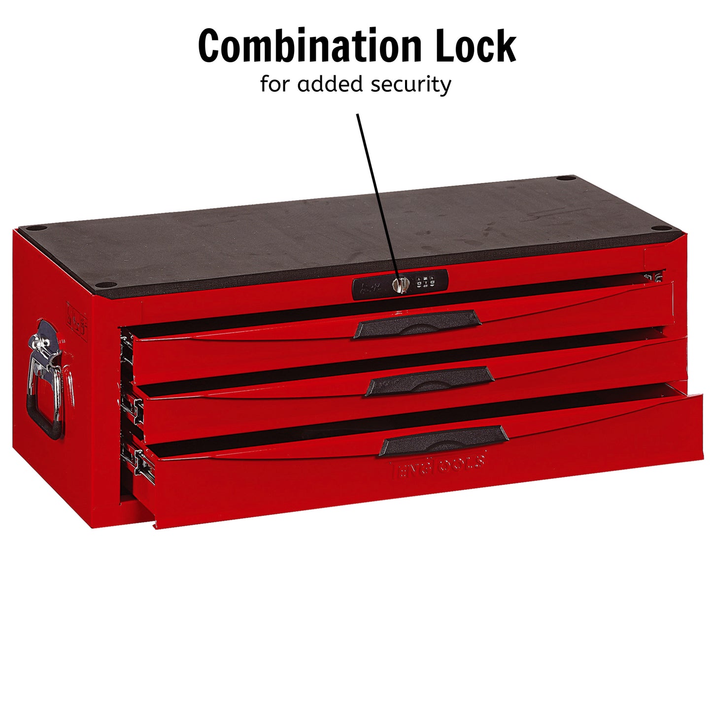 Teng Tools 3 Drawer Professional Portable Steel Lockable Red N Series Middle Tool Box - TC803N