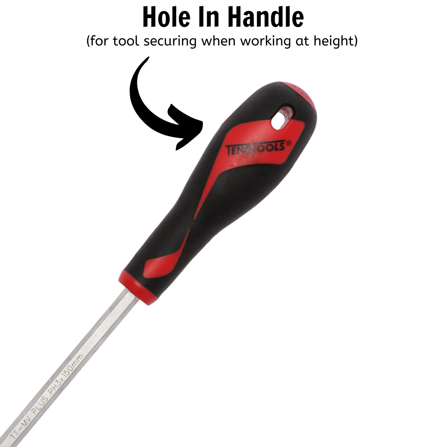 Teng Tools PH3 x 5.9 Inch/150mm Head Phillips Screwdriver + Ergonomic, Comfortable Handle - MD953N