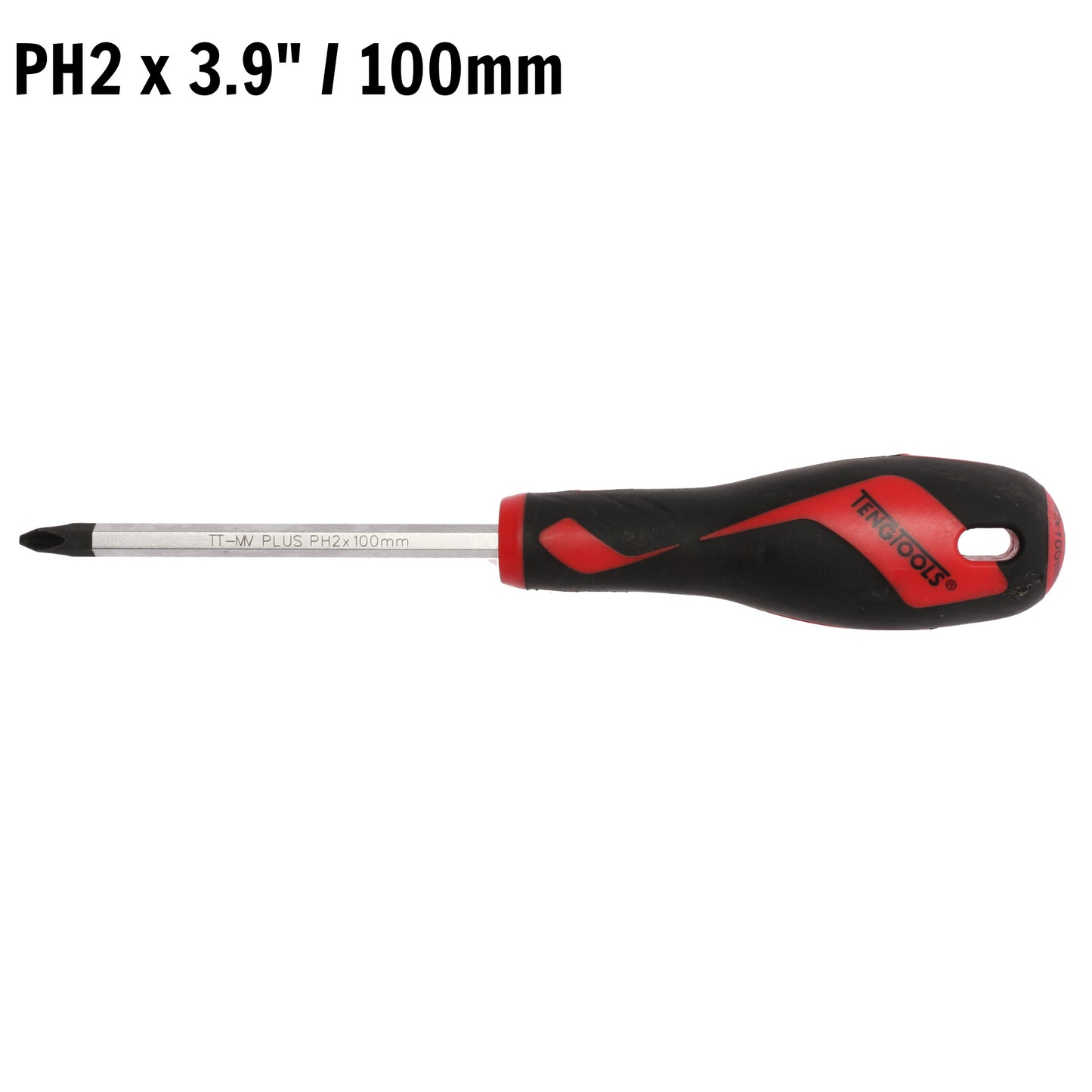 Teng Tools PH2 x 3.9 Inch/100mm Head Phillips Screwdriver + Ergonomic, Comfortable Handle - MD952N