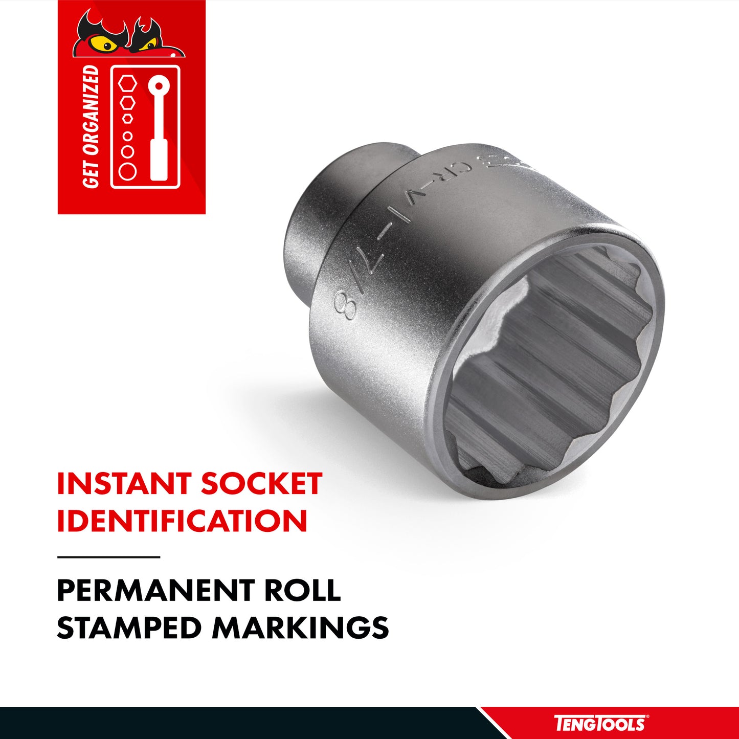 Teng Tools 12 Point SAE Shallow 3/4 Inch Drive Chrome Vanadium Sockets