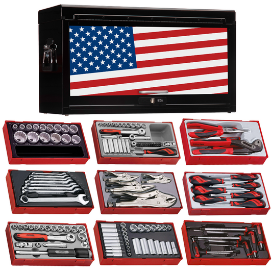 Teng Tools 184 Piece Complete Mixed Service Tool Kit With Black USA Tool Box  - TC806NBK-USA1