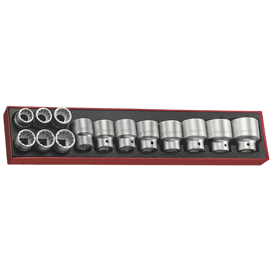 Teng Tools 14 Piece 3/4 Inch Drive 12 Point SAE Regular/Shallow Socket Set (7/8 - 1 7/8) - TTX34AF