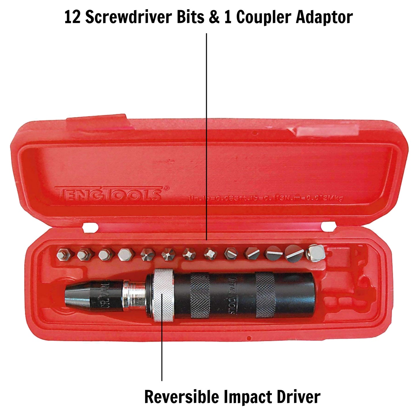 Teng Tools 15 Piece 1/2 Inch Drive Reversible Impact Driver Set - ID515