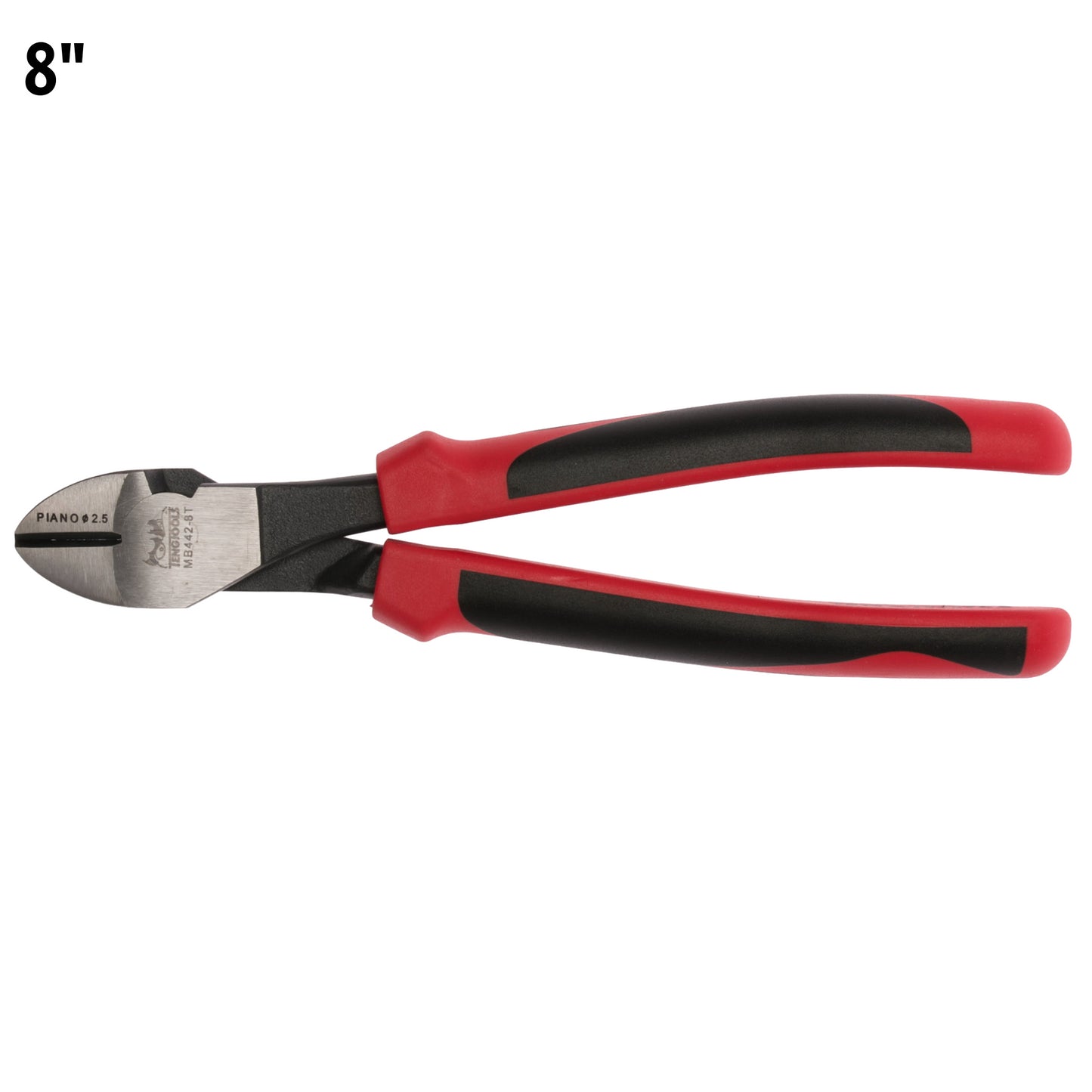 Teng Tools 8 Inch Heavy Duty Precision Side Cutting Pliers With TPR Grip Handles - MB442-8T