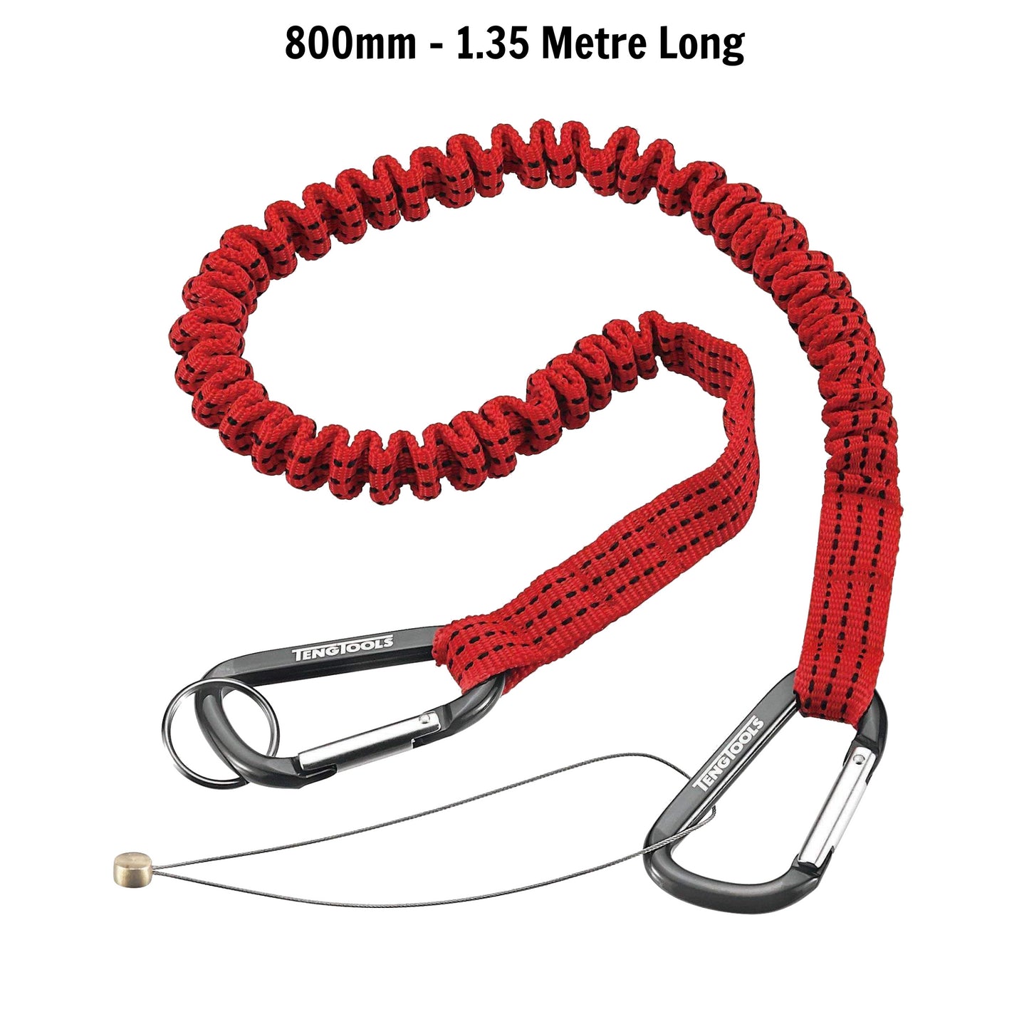 Teng Tools 800mm - 1.35 Metre Long Tool Lanyard/Leash + Safety Wire & Spring Hook - SSH03