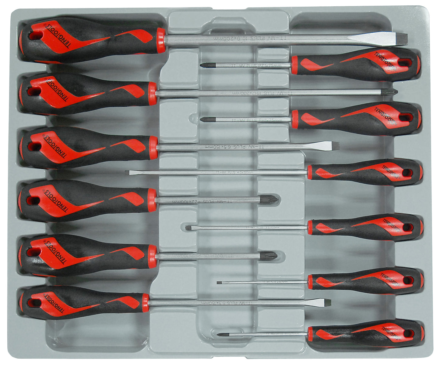 Teng Tools 12 Piece Screwdriver Set (Flat, PH, PZ) - MD912N