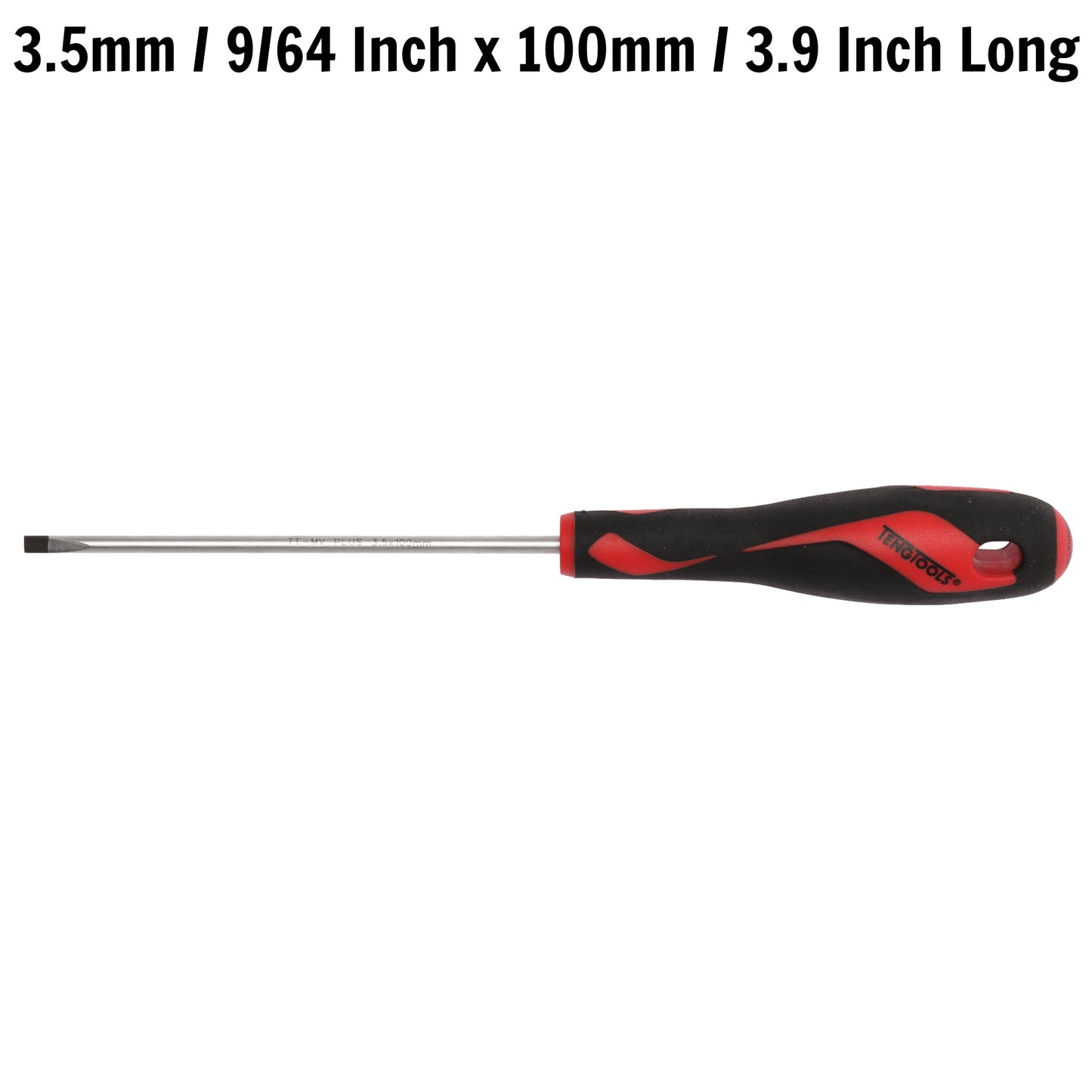 Teng Tools 3.5mm / 9/64 Inch x 100mm / 3.9 Inch Long Flat Type Slotted Head Screwdriver - MD916N1